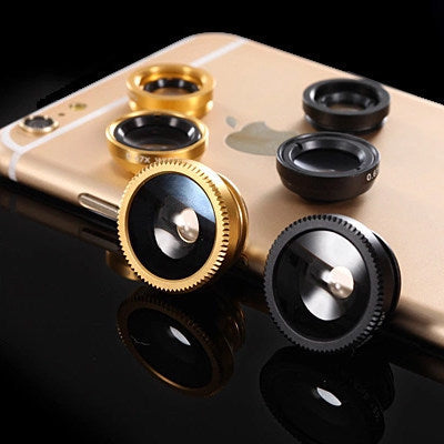 Mobile Phone Three-in-One Fisheye Lens, Magnifier, Wide-Angle Macro, and Selfie Accessory
