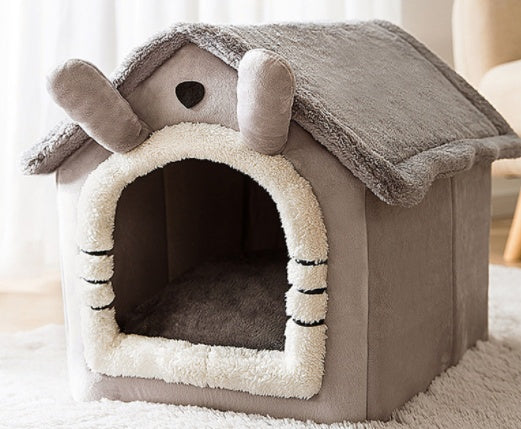 Foldable Dog House Pet Bed, Cat Bed, Winter Dog Villa, Sleep Kennel, Removable Nest, Warm Enclosed Cave Sofa, Pets Supplies