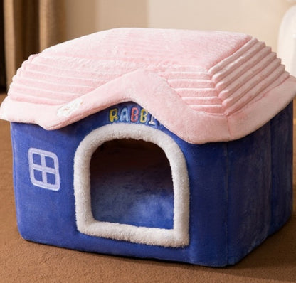 Foldable Dog House Pet Bed, Cat Bed, Winter Dog Villa, Sleep Kennel, Removable Nest, Warm Enclosed Cave Sofa, Pets Supplies