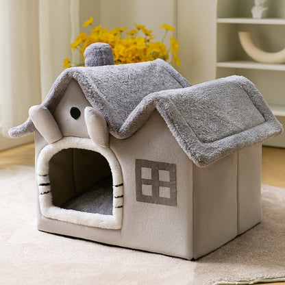 Foldable Dog House Pet Bed, Cat Bed, Winter Dog Villa, Sleep Kennel, Removable Nest, Warm Enclosed Cave Sofa, Pets Supplies