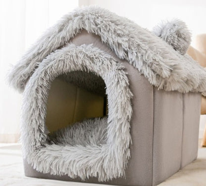 Foldable Dog House Pet Bed, Cat Bed, Winter Dog Villa, Sleep Kennel, Removable Nest, Warm Enclosed Cave Sofa, Pets Supplies
