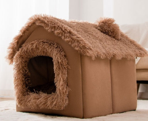 Foldable Dog House Pet Bed, Cat Bed, Winter Dog Villa, Sleep Kennel, Removable Nest, Warm Enclosed Cave Sofa, Pets Supplies