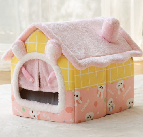 Foldable Dog House Pet Bed, Cat Bed, Winter Dog Villa, Sleep Kennel, Removable Nest, Warm Enclosed Cave Sofa, Pets Supplies