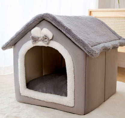Foldable Dog House Pet Bed, Cat Bed, Winter Dog Villa, Sleep Kennel, Removable Nest, Warm Enclosed Cave Sofa, Pets Supplies